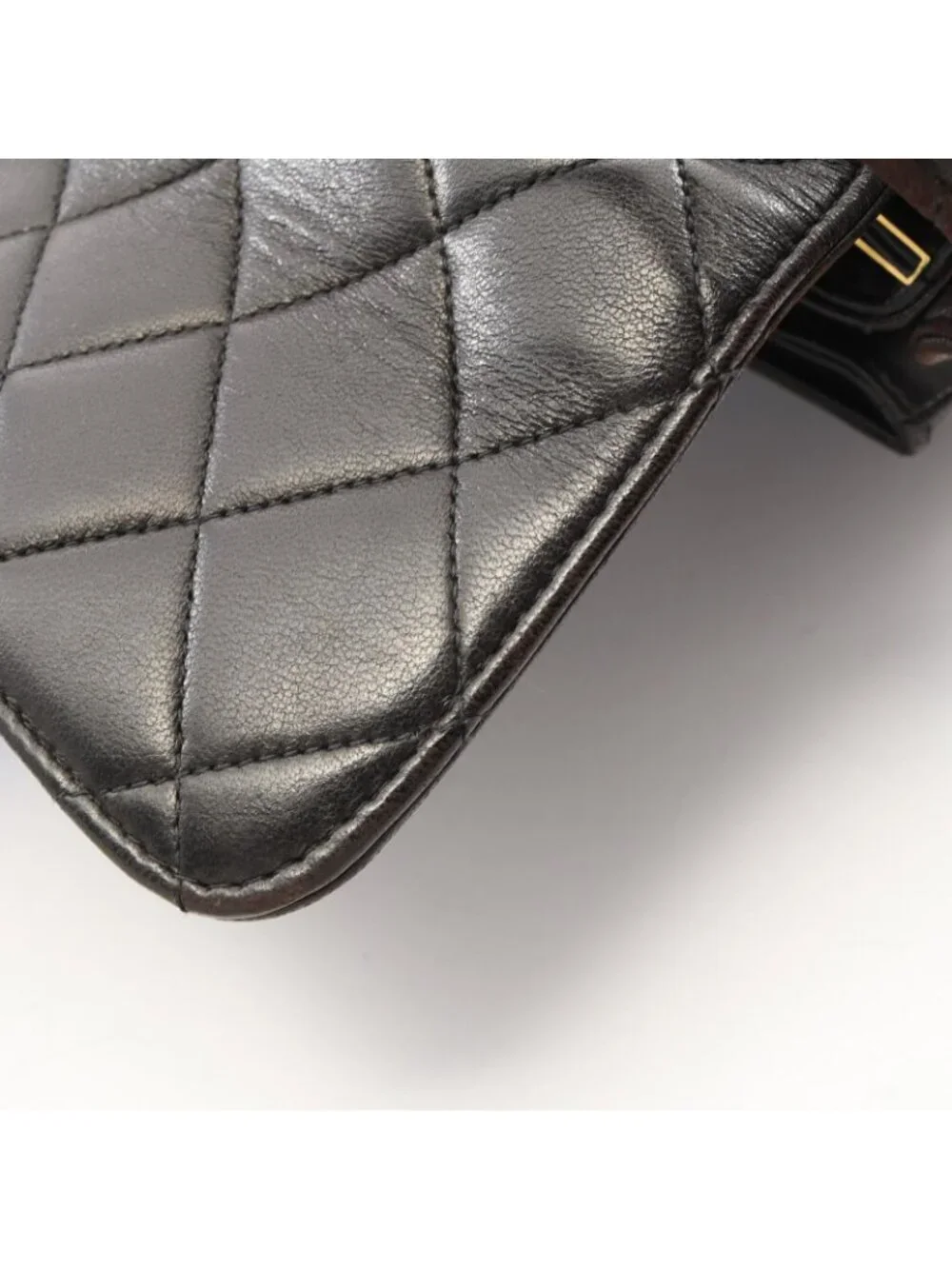 Chanel Quilted Face Black Lambskin Shoulder Bag
